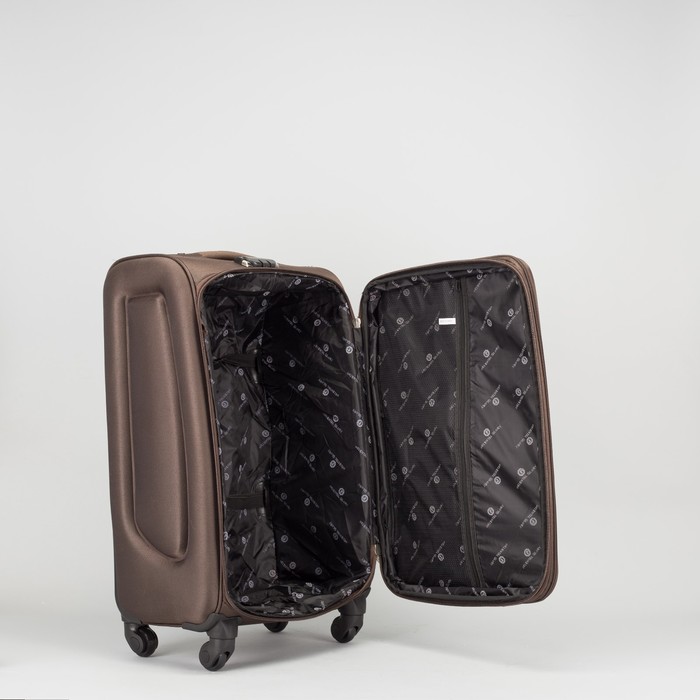 Чемодан средний "Классик" с расширением 23", отдел на молнии, 2 наружных кармана, 4 колеса, кодовый замок, 4 колеса, цвет кофе