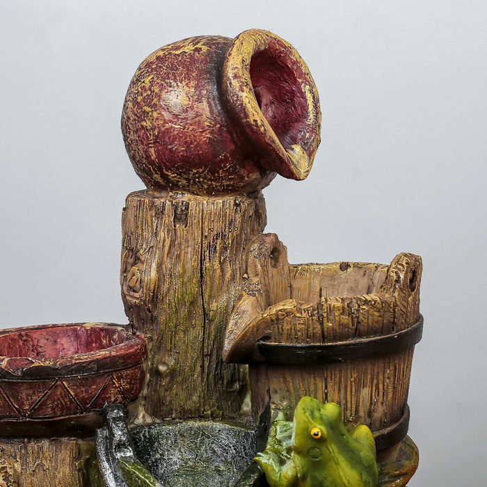 Фонтан "Лягушки у кадушки" 18х30 см (с подсветкой)