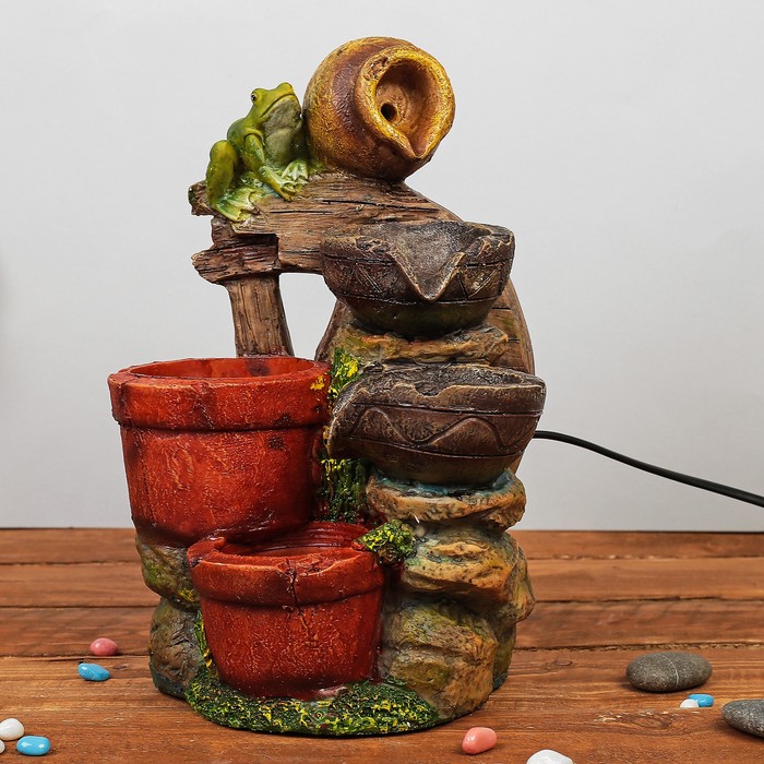 Фонтан "Лягушка у кувшина" 18х30 см (с подсветкой)