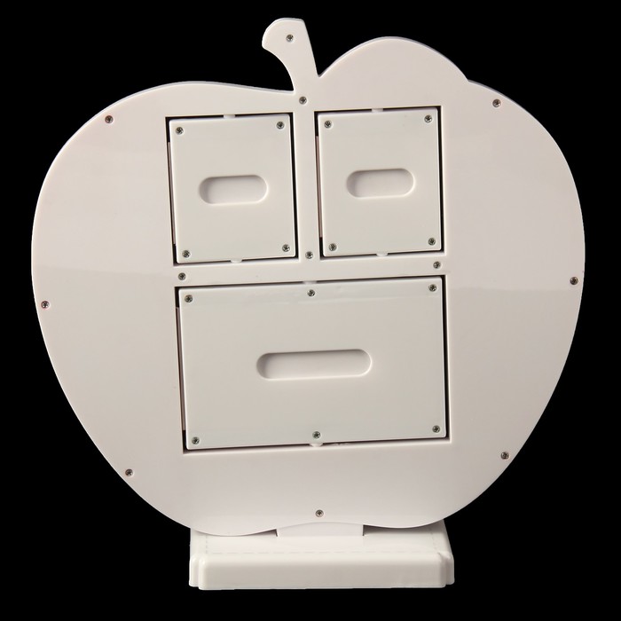 Фоторамка пластик на 3 фото 5х4, 7х11 см "Резное яблочко" красная 29х29х8 см