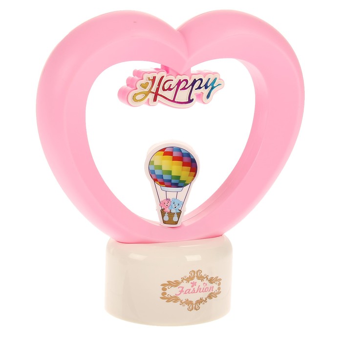 Светильник пластик от usb "Воздушный шар в сердце" 26х23х10 см