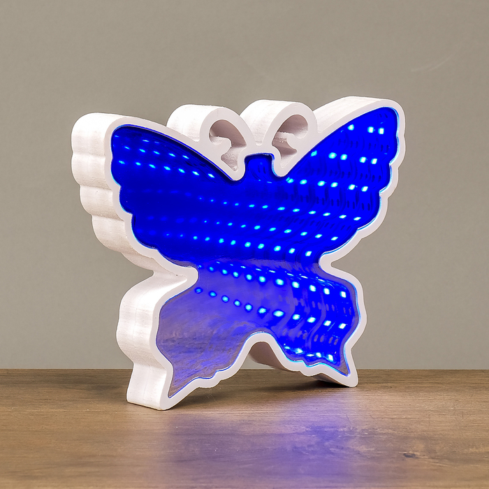 Светильник светодиодный "Бабочка с эффектом бесконечности", МИКС, питание от USB, 37 × LED