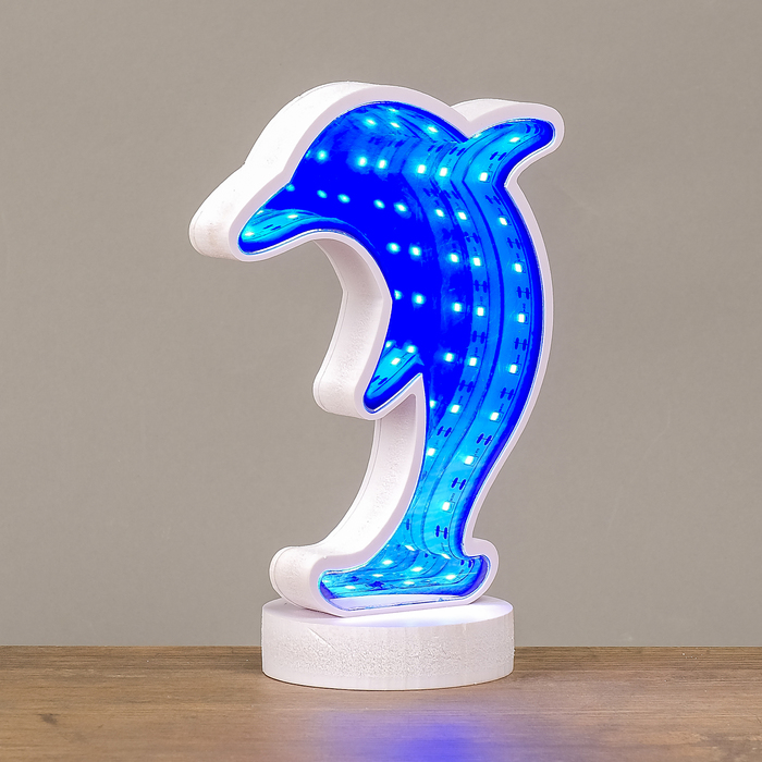 Светильник LEDх30 от usb "Дельфин с эффектом бесконечности" 19х13х8 см