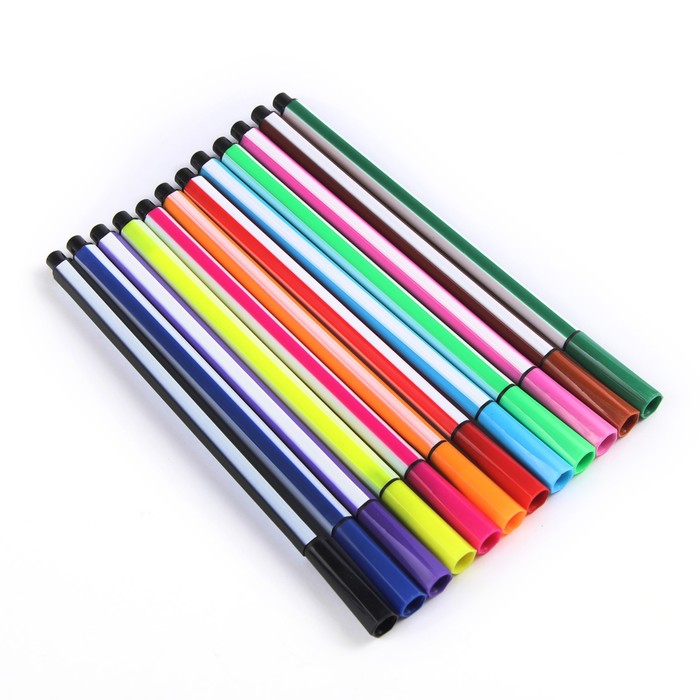 Фломастеры 12цв в пластиковом тубусе Вазочка вентилируемый колпачок МИКС