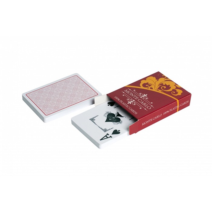 Карты для покера "Monte Carlo", пластик, красная рубашка