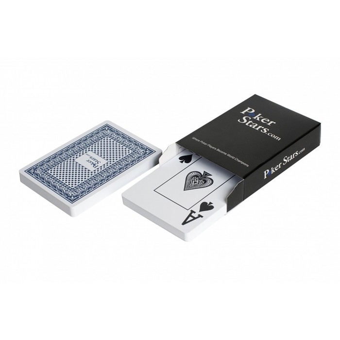 Карты для покера "Poker Stars", пластик, синяя рубашка