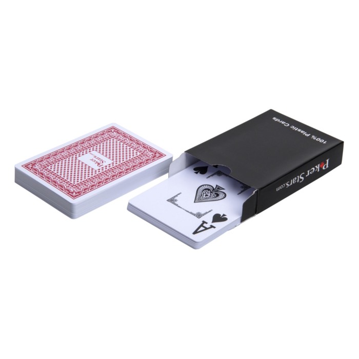 Карты для покера "Poker Stars", пластик, красная рубашка