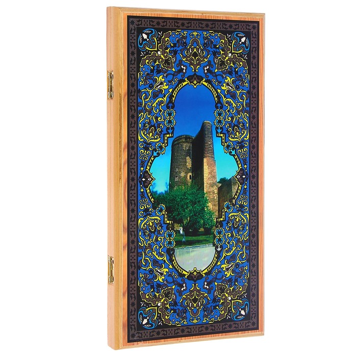 Настольная игра 2 в 1 "Сирия Башня": нарды, шашки (доска дерево 40х40 см)