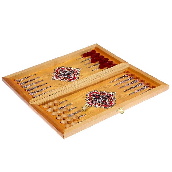 Настольная игра 2 в 1 "Сирия Башня": нарды, шашки (доска дерево 40х40 см)