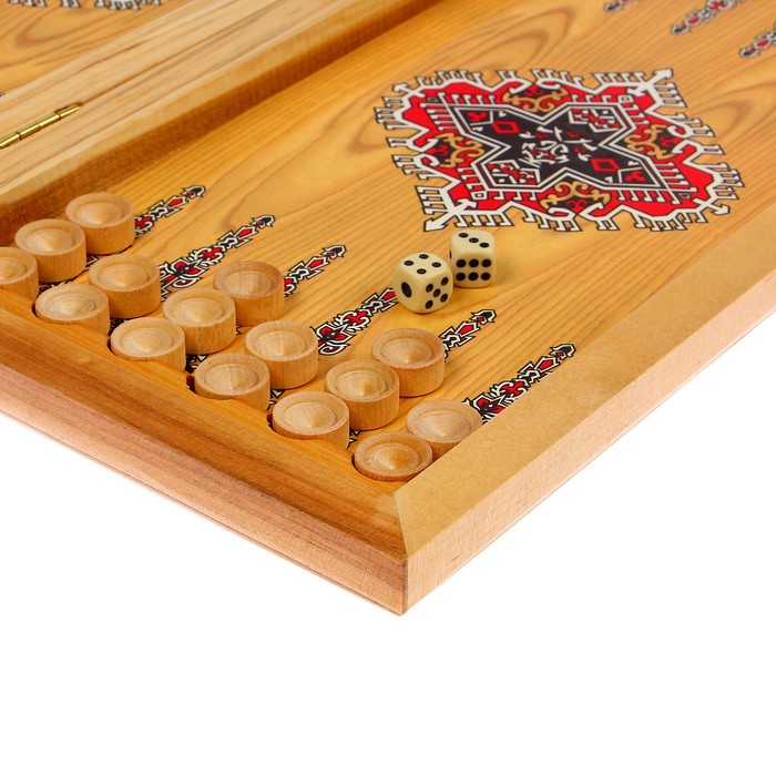 Настольная игра 2 в 1 "Сирия Башня": нарды, шашки (доска дерево 40х40 см)