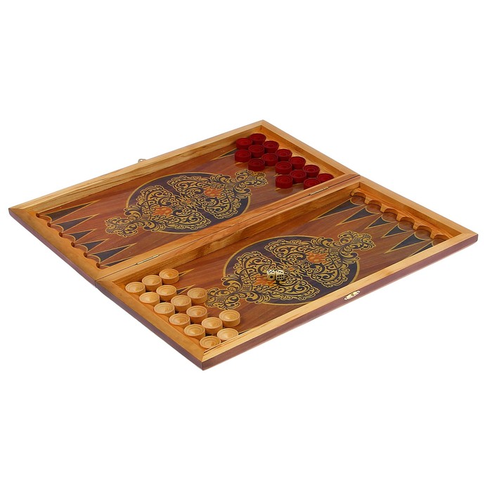 Настольная игра 2 в 1 "Сирия Фиолетовые": нарды, шашки (доска дерево 49х49 см)