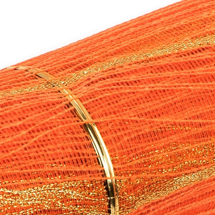 Сетка «Бора» металлизированная, BOZA, ярко-оранжевый, 0,53 x 4,57 м