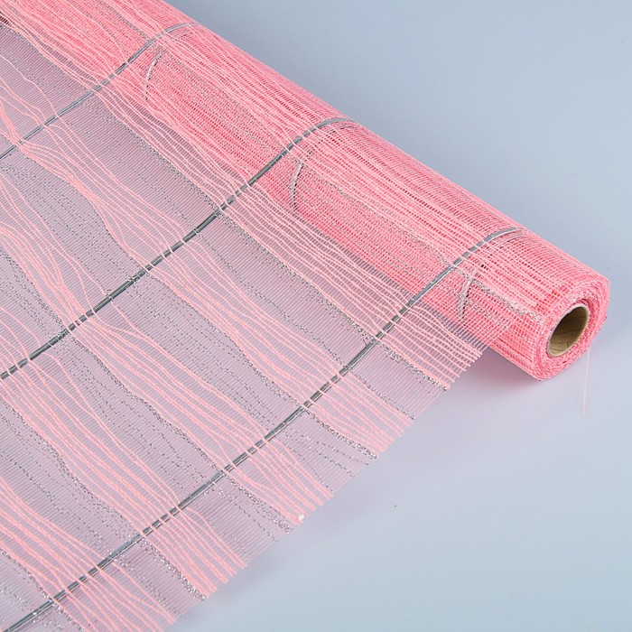 Сетка «Бора» металлизированная, BOZA, светло-розовый, 0,53 x 4,57 м