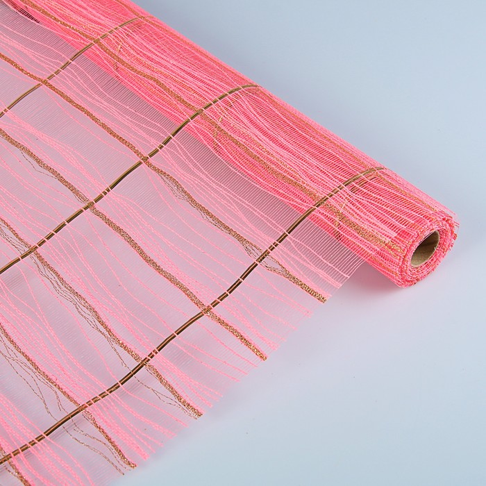 Сетка «Бора» металлизированная, BOZA, розовый, 0,53 x 4,57 м