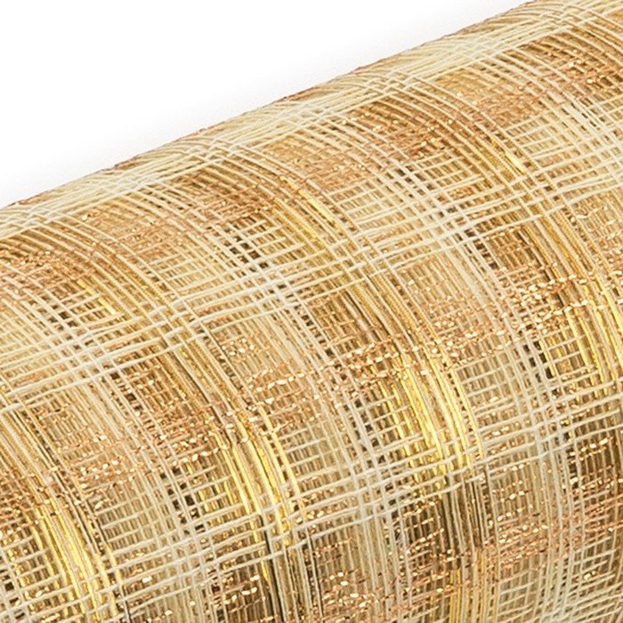 Сетка «Поло» натуральная металлизированная, BOZA, слоновая кость, 0,53 x 4,57 см
