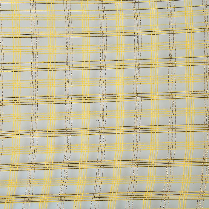 Сетка «Поло» натуральная металлизированная, BOZA, жёлтый, 0,53 x 4,57 см