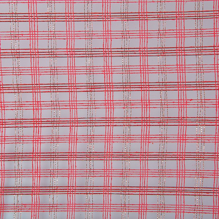 Сетка «Поло» натуральная металлизированная, BOZA, красный, 0,53 x 4,57 см