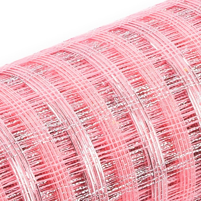Сетка «Поло» натуральная металлизированная, BOZA, светло-розовый, 0,53 x 4,57 см