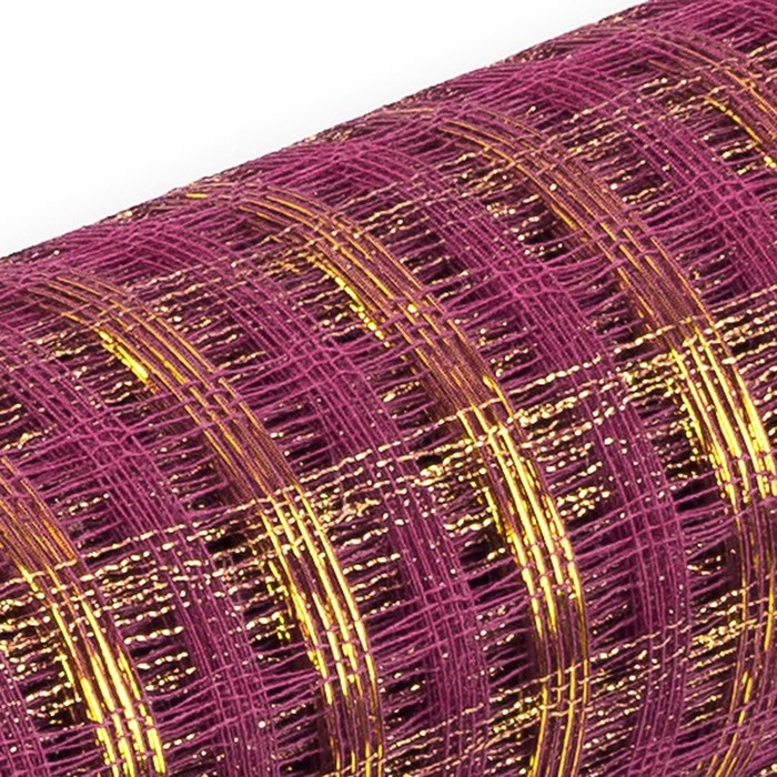 Сетка «Поло» натуральная металлизированная, BOZA, винный, 0,53 x 4,57 см