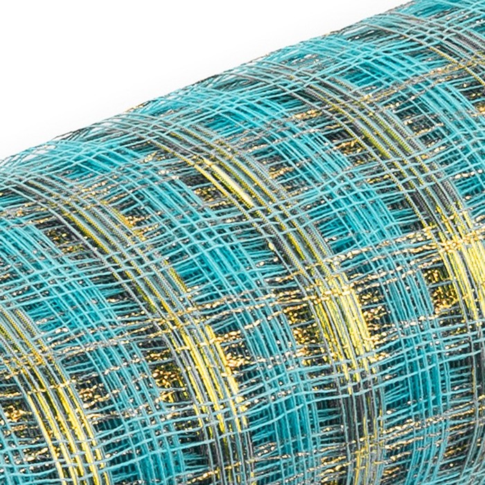 Сетка «Поло» натуральная металлизированная, BOZA, светло-голубой, 0,53 x 4,57 см