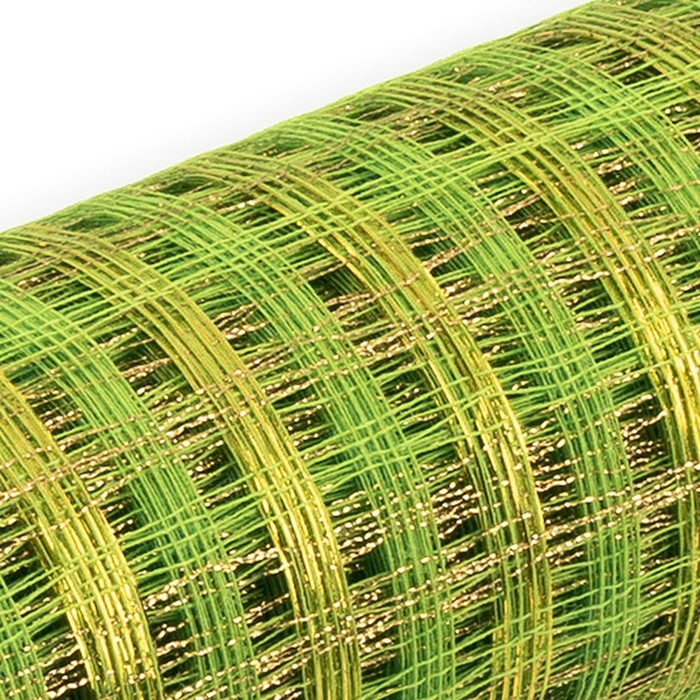 Сетка «Поло» натуральная металлизированная, BOZA, светло-зелёный, 0,53 x 4,57 см