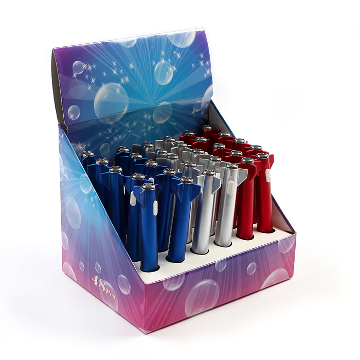 Ручка шариковая-прикол Ракета с фонариком МИКС