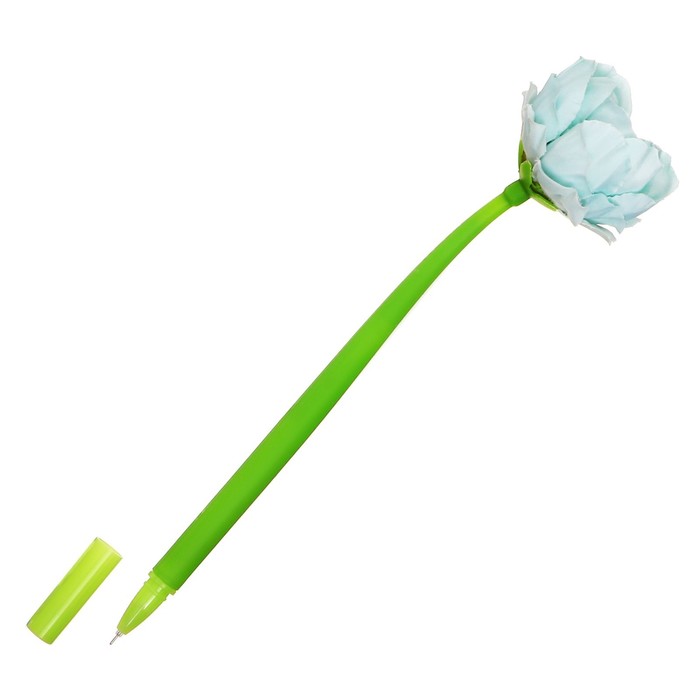 Ручка шариковая-прикол Роза с фонариком и стилусом