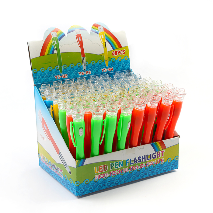 Ручка шариковая-прикол Роза с фонариком и стилусом