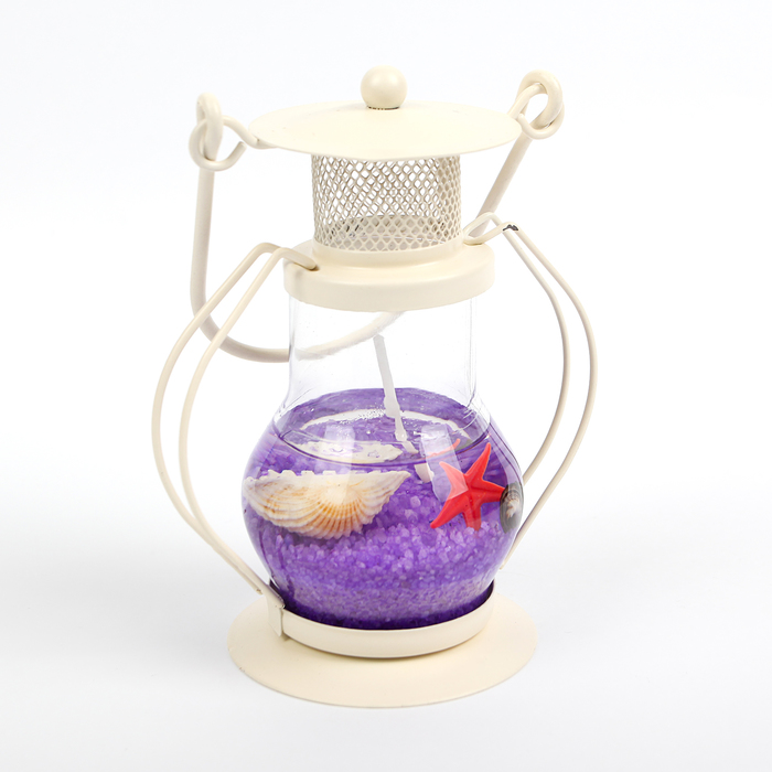 Свеча гелевая "Фонарик" фиолетовый