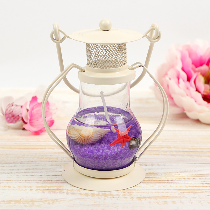 Свеча гелевая "Фонарик" фиолетовый