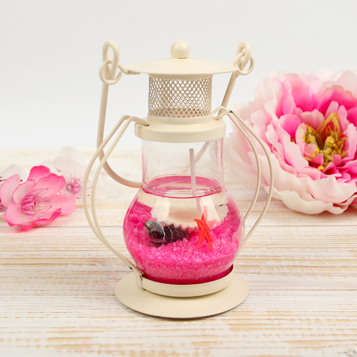 Свеча гелевая "Фонарик" розовый