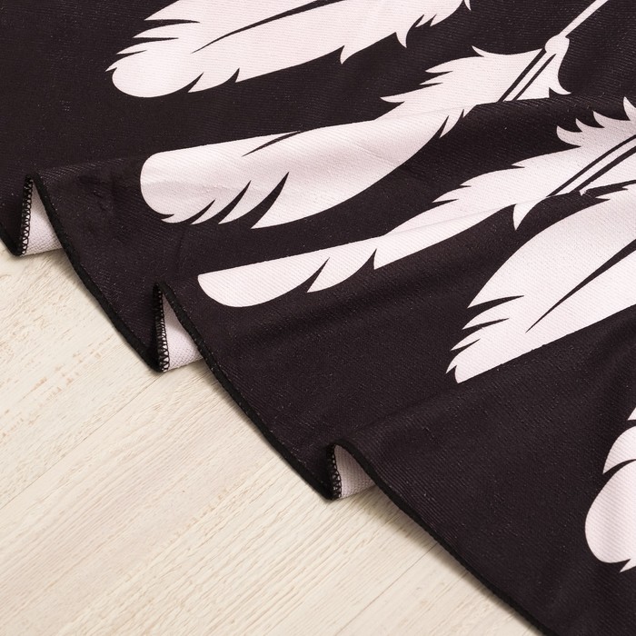 Полотенце пляжное круглое Этель " Black and white ", 150х150 см, 100 % п/э