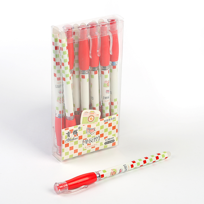 Ручка гелевая ПИШИ-СТИРАЙ 0,38мм стержень синий корпус МИКС Шахматка