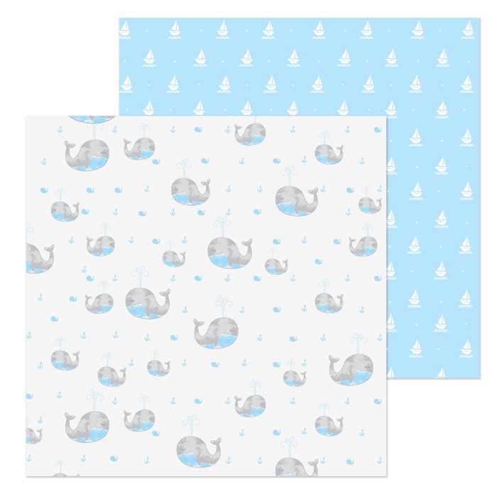 Бумага для скрапбукинга "Китенок" 20х20 см, 180г/м