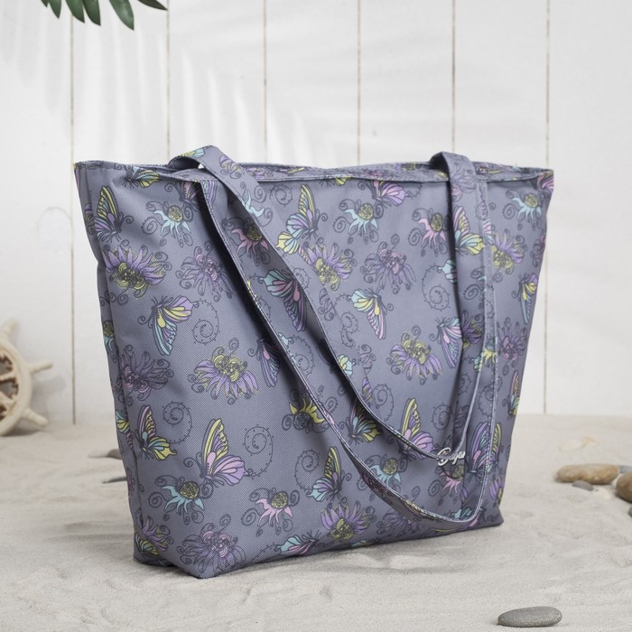 6703 П-420/Д Сумка летняя Bagamas, 43*8*35, отд на молнии, белый/роза