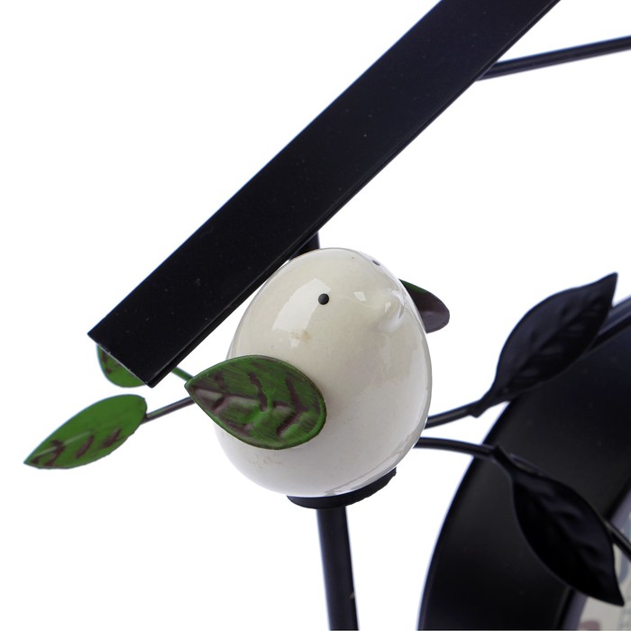 Часы настольные. Серия Птичья клетка, черные, металл, керамика, d=13 см