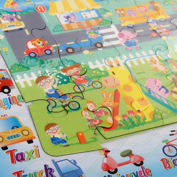 Доска для рисования двухсторонняя, оборот пазл, синяя