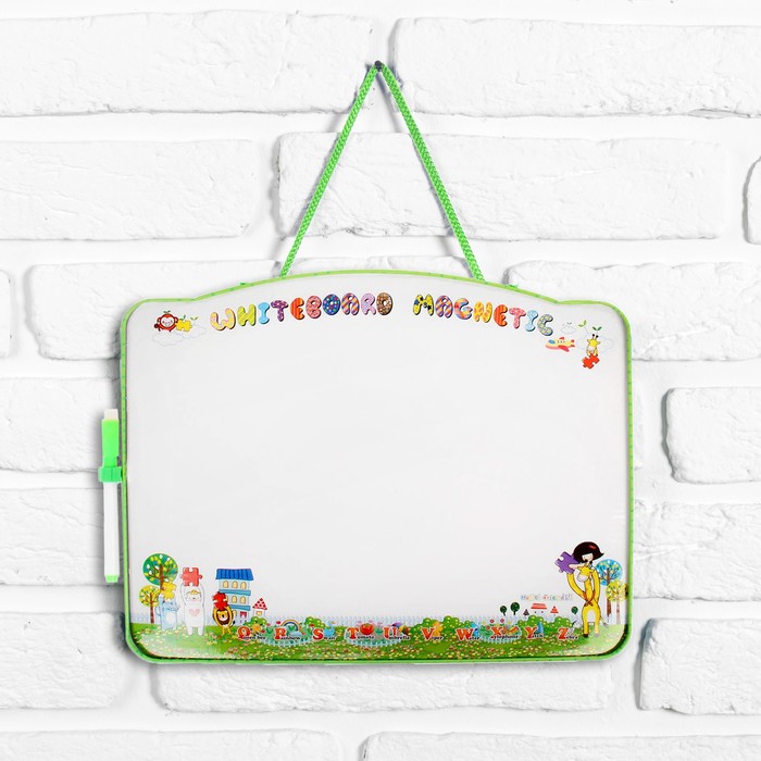 Доска для рисования двухсторонняя, оборот пазл, зеленая