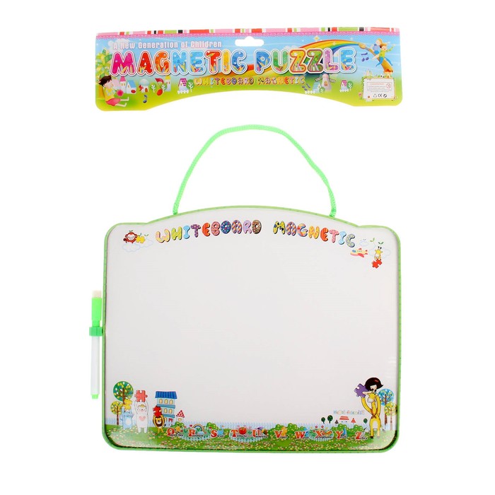 Доска для рисования двухсторонняя, оборот пазл, зеленая