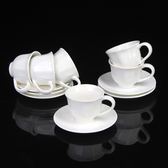 Сервиз кофейный 12 предметов "Вивиьен" чашка 8,2х6,4х5 см, блюдце d-10,5см