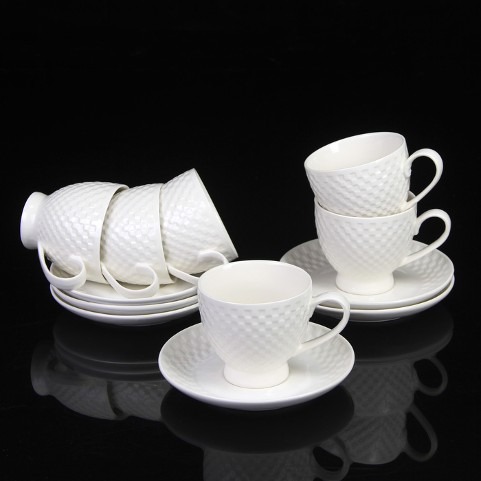 Сервиз чайный 12 предметов "Эталон" чашка 11х8,1х7см, блюдце d-13,8см