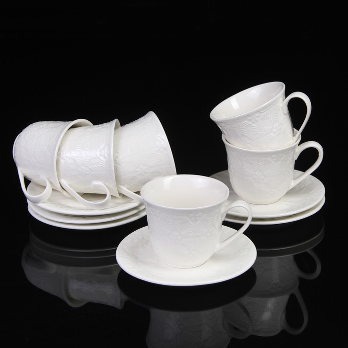 Сервиз чайный 12 предметов "Рози" чашка 10,7х8,3х6,8, блюдце d-13,8 см