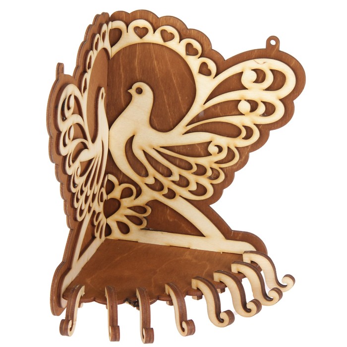 Ключница угловая "Пара голубей" 22х20х16см (КлД 00-06)