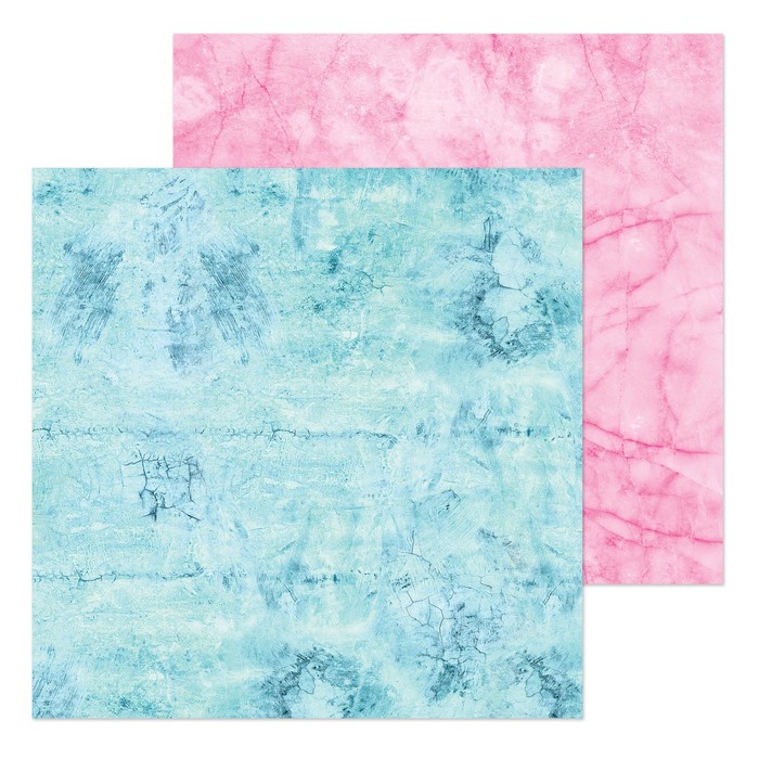 Бумага для скрапбукинга "Розовый мрамор" 20 х 20 см, 180 г/м
