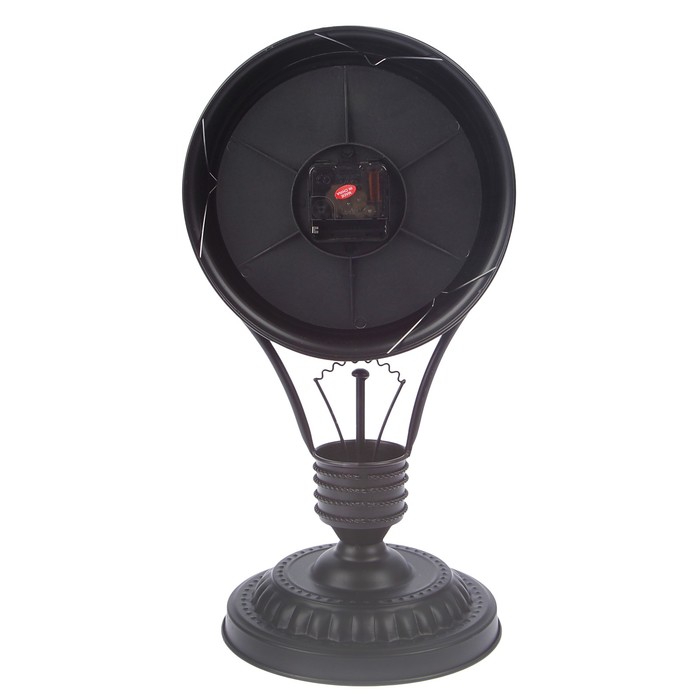 Часы настольные интерьерные, на подставке, d=20см, цвет черный, 43*23см