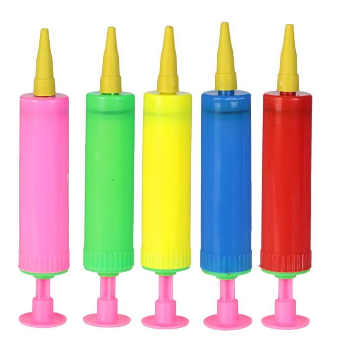 Насос д/шаров 18 см с ручкой цвета микс