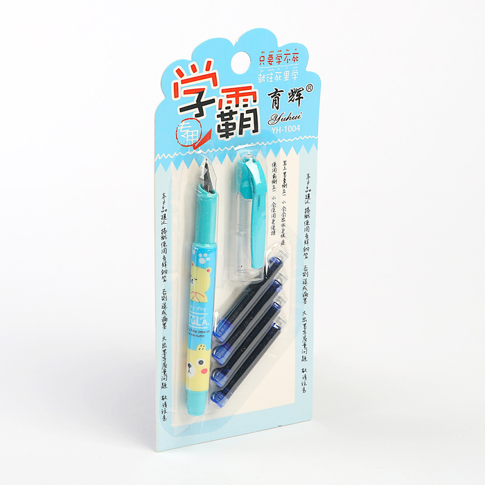 Ручка перьевая+4 картриджа в блистере МИКС