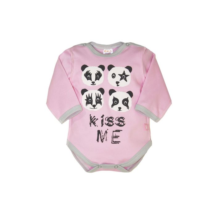 Боди детское "Озорные панды", рост 56 см, цвет розовый 9522