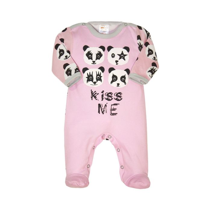 Комбинезон детский "Озорные панды", рост 86 см, цвет розовый 6122