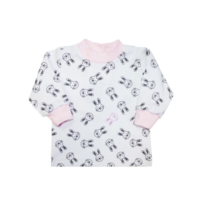 Джемпер детский "Ушастый заяц", рост 74 см, цвет розовый 7679